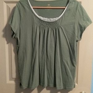 Cute green with lace Top